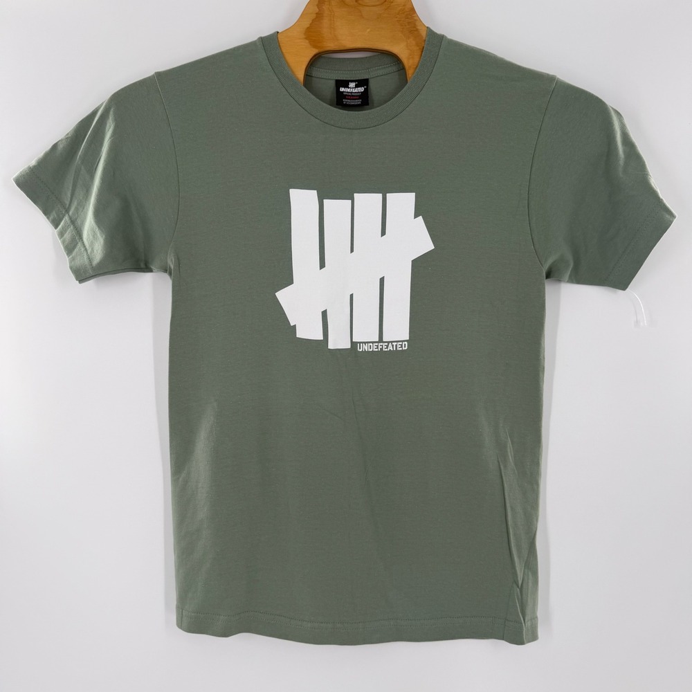 Undefeated Five Strike Logo Graphic T-Shirt Mens Medium Olive Green Streetwear